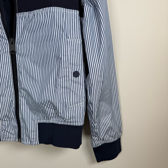 Tommy Hilfiger Men's Striped Windbreaker Full Zip Up Jacket Coat Size Medium - Picture 2 of 6
